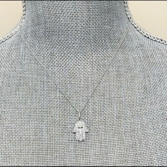 Sterling/CZ Hamsa Necklace,NWT - Picture 5 of 5